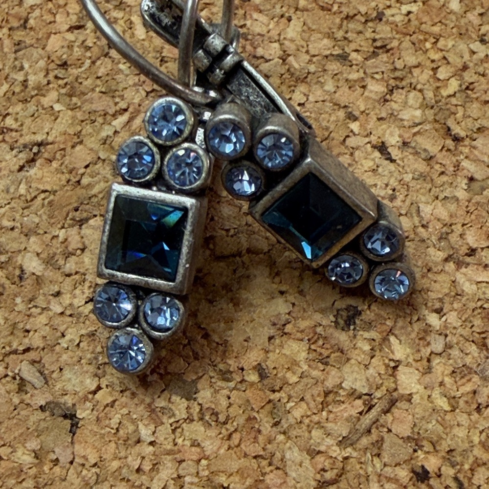 Elegant Silver and Blue Crystal Earrings